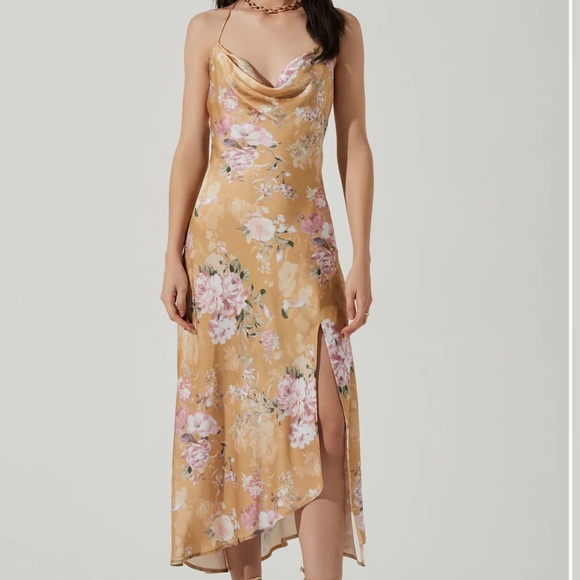 Astr Dresses & Skirts - ASTR The Label Gaia Floral Midi Dress- Mustard Floral